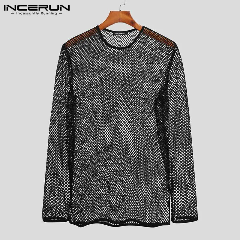 T Shirt Mesh Transparent O-neck