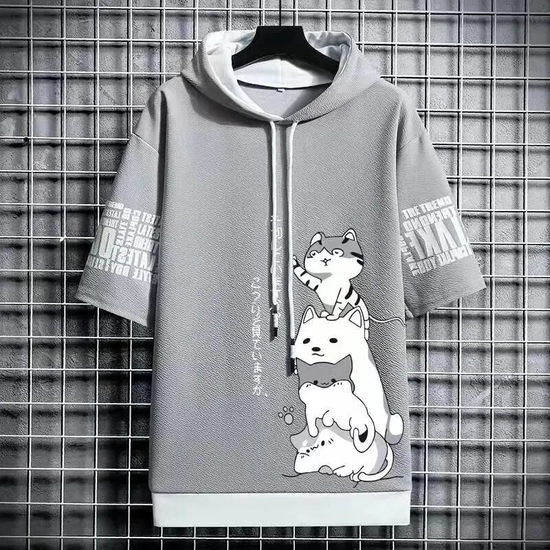 Harajuku Streetwear Print Hooded Top