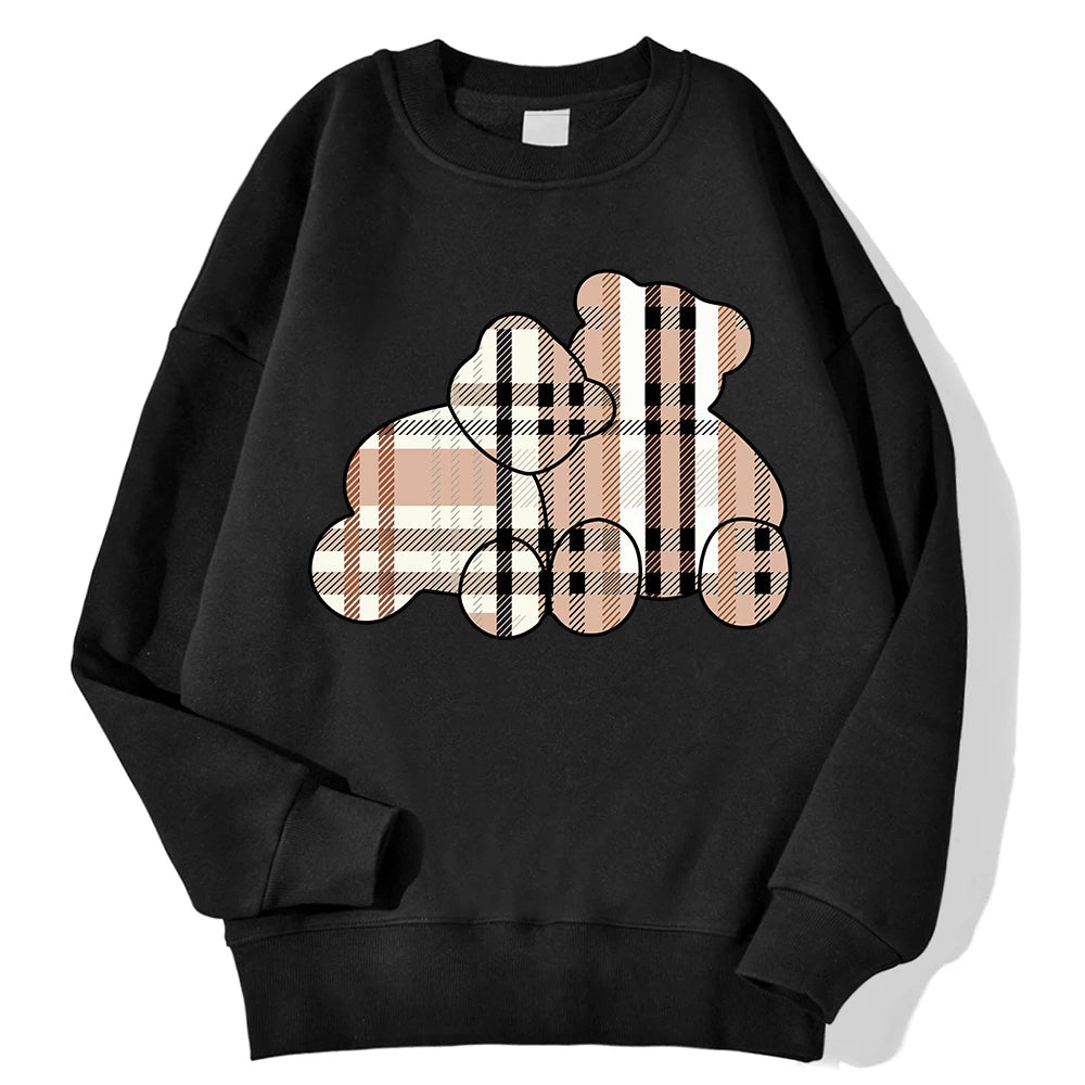 Casual Women Sweatshirts Teddy Bear Printing Sweater Shirt