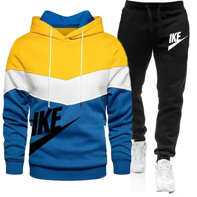 Men's Autumn Winter Sets Zipper Hoodie+Pants Pieces Casual Tracksuit