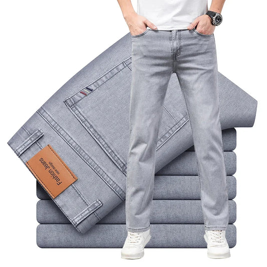 Summer Thin Men's Elastic Cotton Jeans