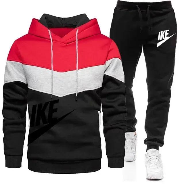 Men's Autumn Winter Sets Zipper Hoodie+Pants Pieces Casual Tracksuit