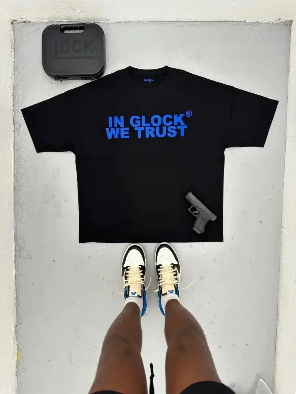 Kixkz Fashion Brand Summer Harajuku Loose Women T-shirt IN GLOCK WE TRUST