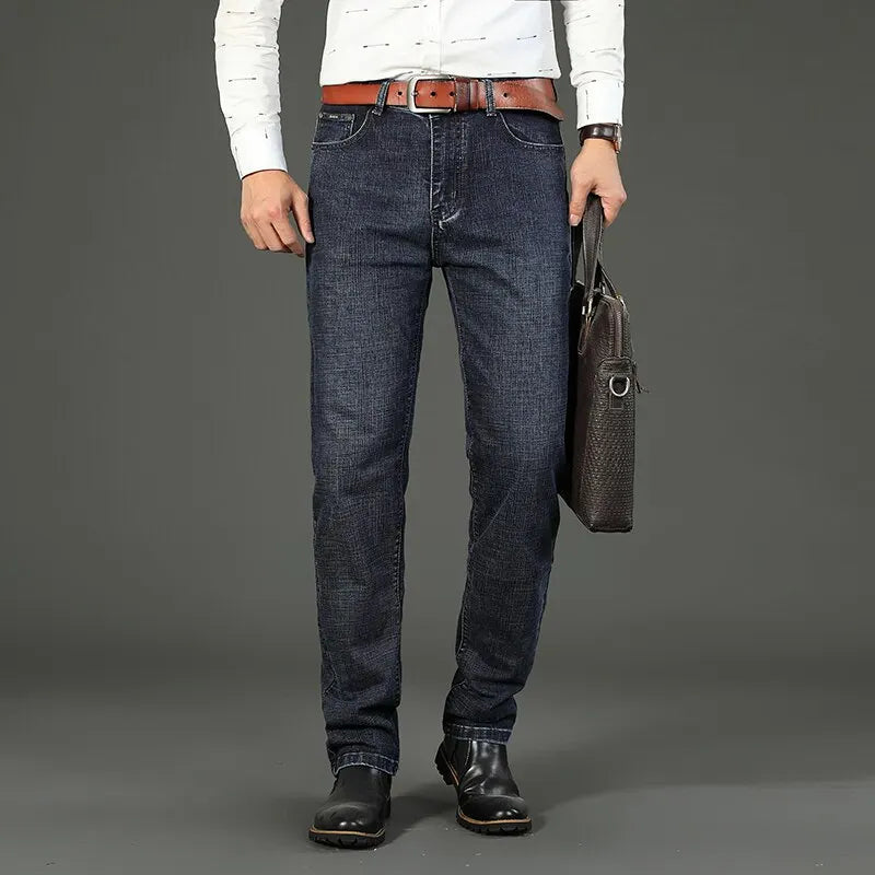 Business Men's Jeans Casual Straight Stretch