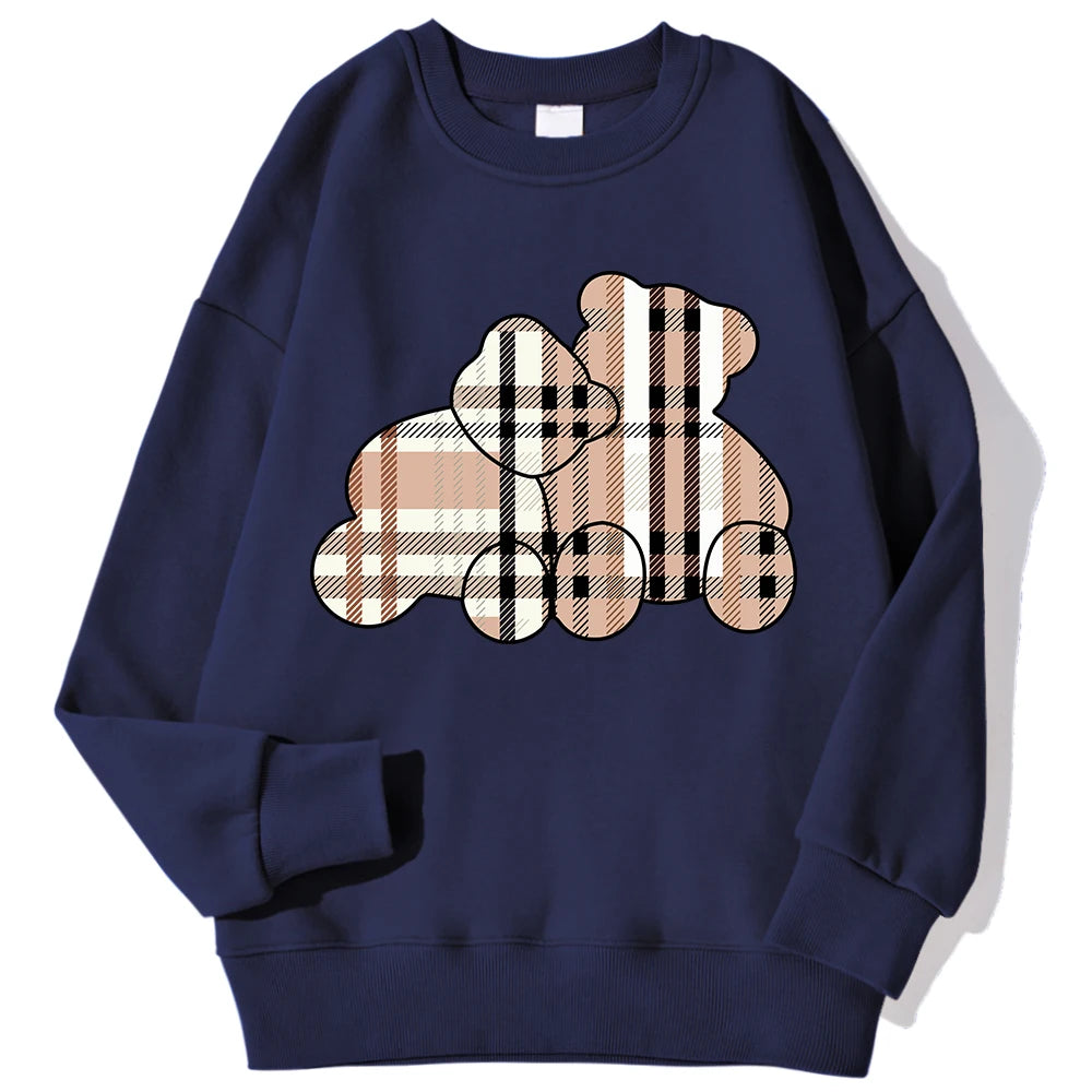 Casual Women Sweatshirts Teddy Bear Printing Sweater Shirt