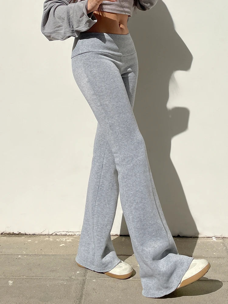 IAMSURE Casual Solid Flare Pants