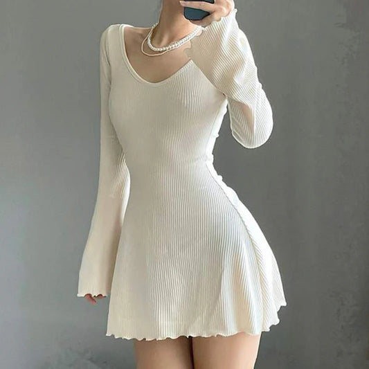 Knitting Elegant Dress For Women Spring