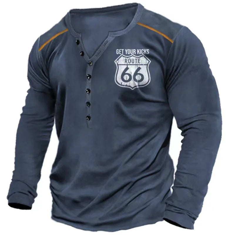 Usa Route 66 Letter Graphic Oversized Loose Clothing