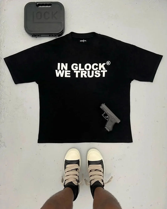 Kixkz Fashion Brand Summer Harajuku Loose Women T-shirt IN GLOCK WE TRUST