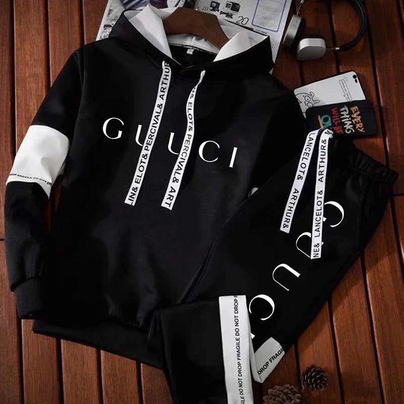 Mens Tracksuit Casual Hooded Sweatshirt