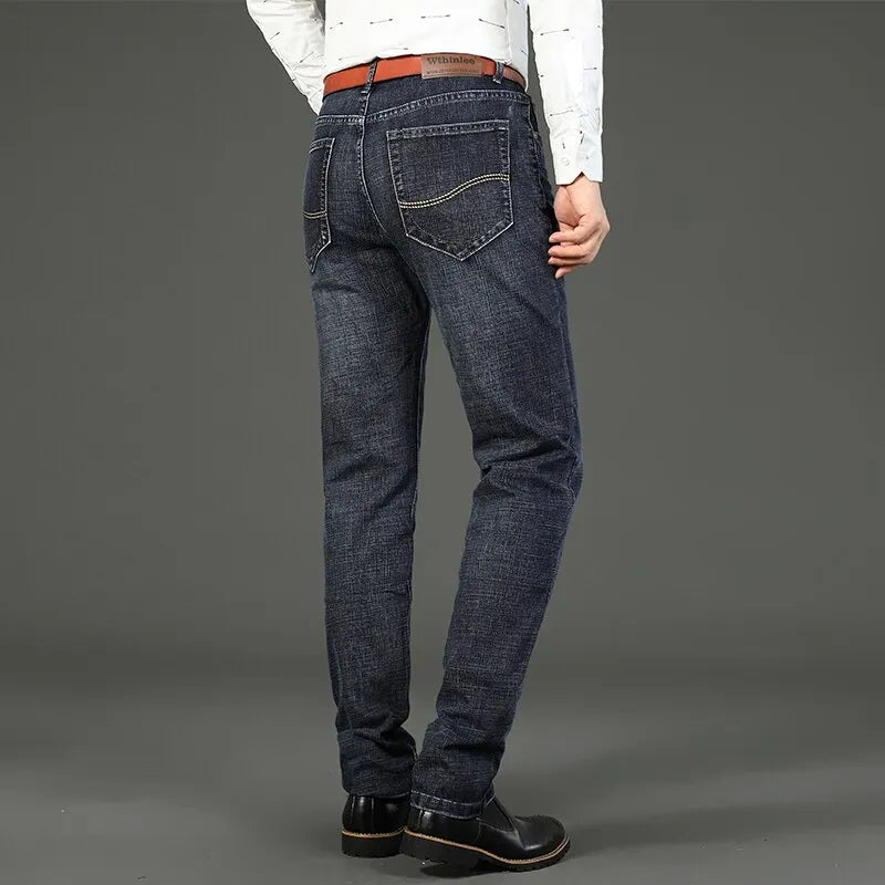 Wthinlee New Business Men's Jeans Casual Straight Stretch