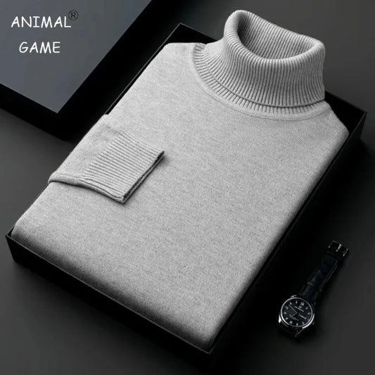 Sweatwear Mens Anti-pilling High Quality Knitted Turtleneck Sweater