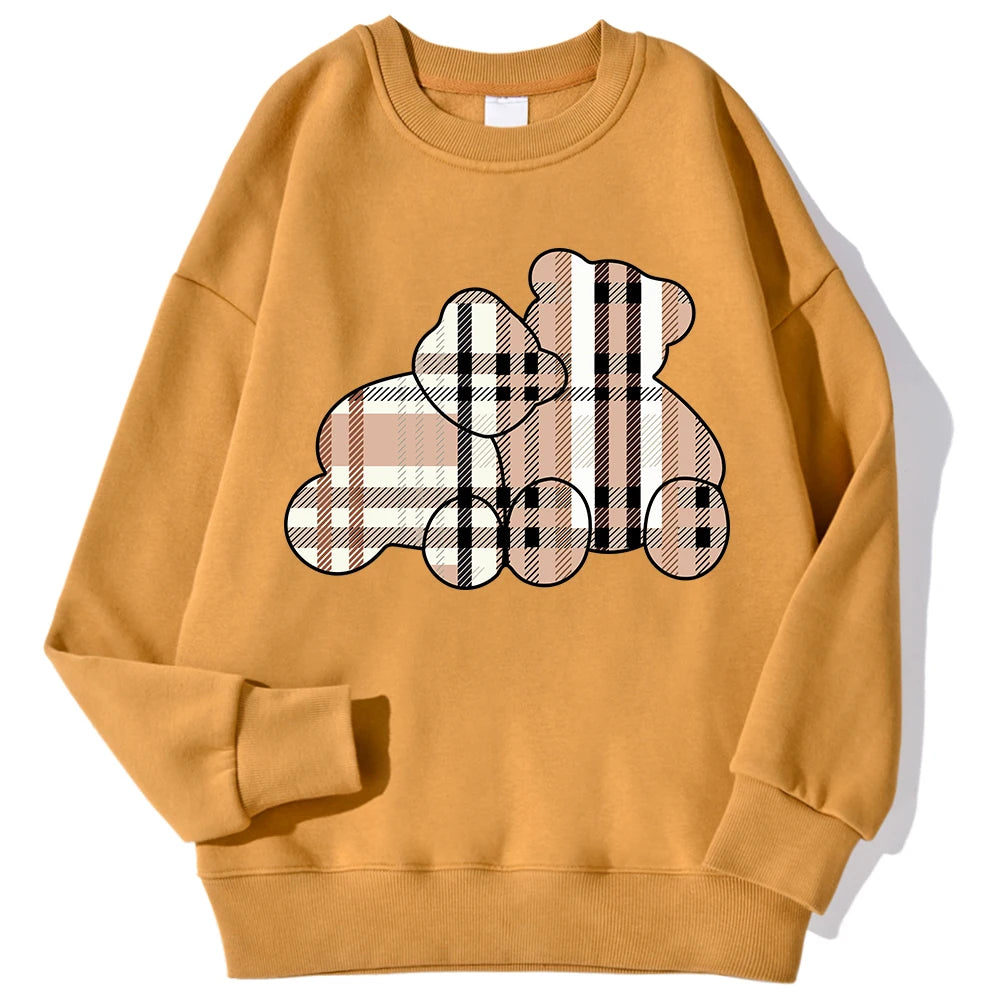 Casual Women Sweatshirts Teddy Bear Printing Sweater Shirt