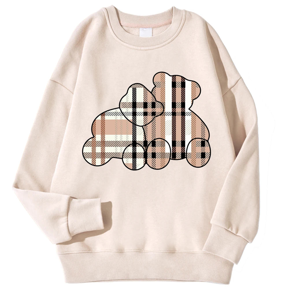 Casual Women Sweatshirts Teddy Bear Printing Sweater Shirt