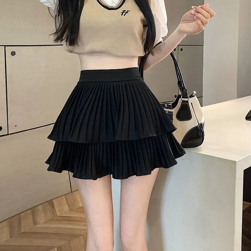 Mini Skirt Cute Sexy Balletcore Elastic High Waist Ball