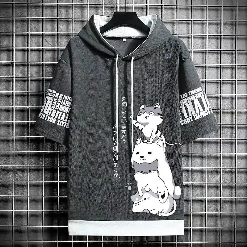 Harajuku Streetwear Print Hooded Top