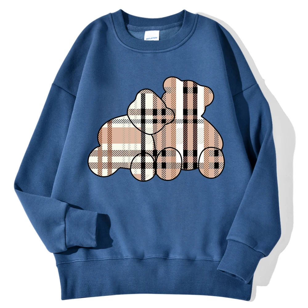 Casual Women Sweatshirts Teddy Bear Printing Sweater Shirt