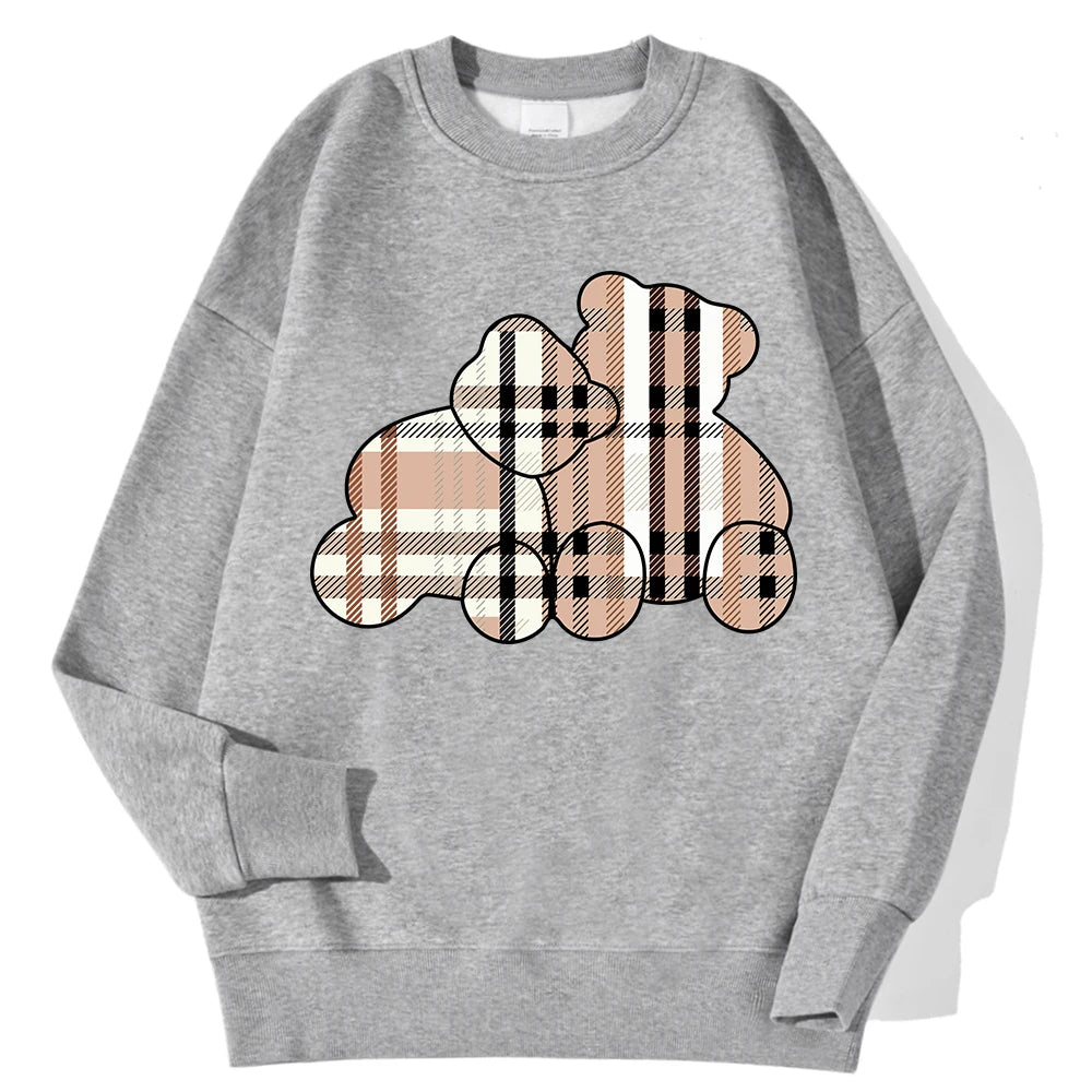 Casual Women Sweatshirts Teddy Bear Printing Sweater Shirt