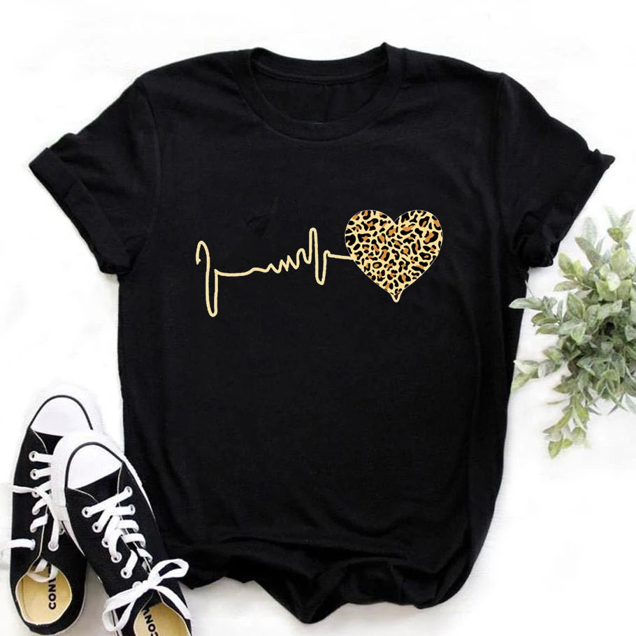 Leopard Heartbeat Short Sleeve