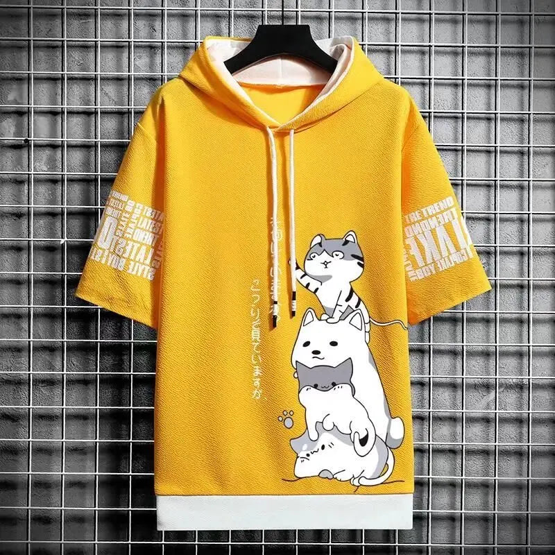 Harajuku Streetwear Print Hooded Top