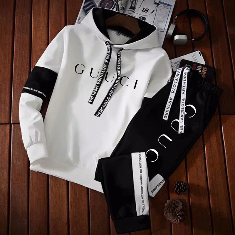 Mens Tracksuit Casual Hooded Sweatshirt