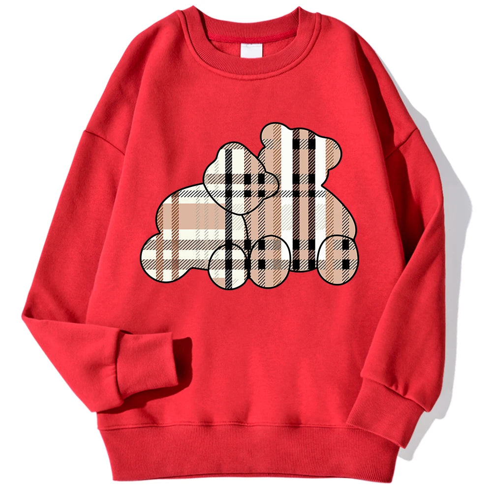 Casual Women Sweatshirts Teddy Bear Printing Sweater Shirt