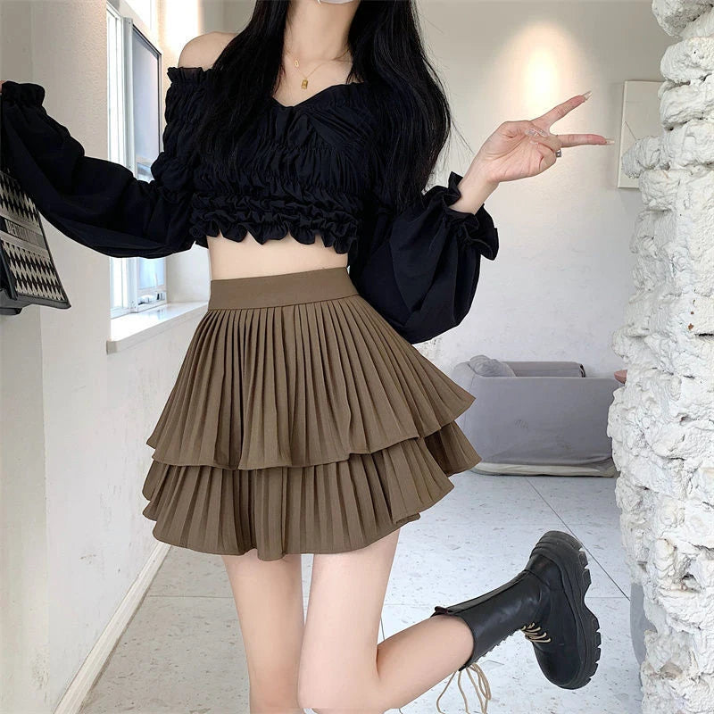 Mini Skirt Cute Sexy Balletcore Elastic High Waist Ball