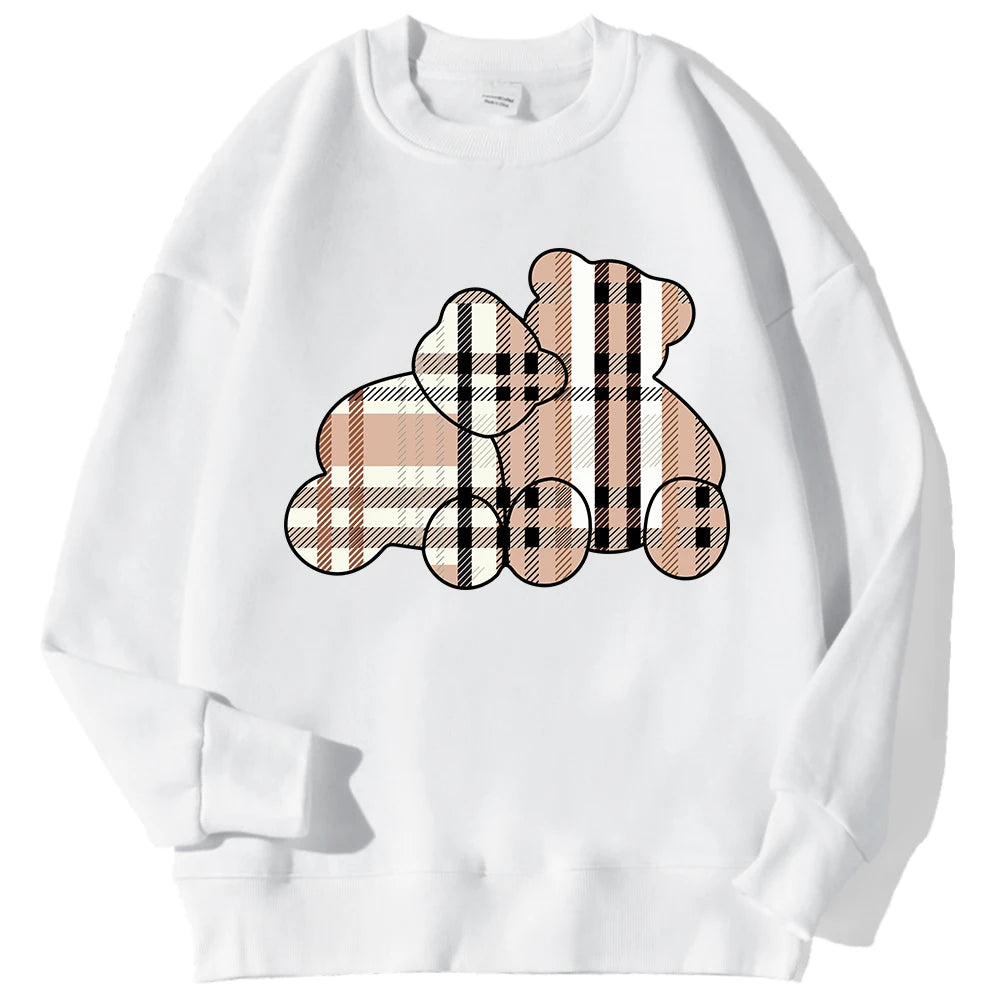 Casual Women Sweatshirts Teddy Bear Printing Sweater Shirt