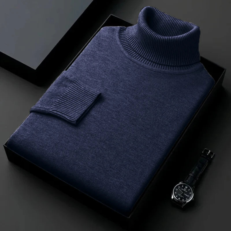 Sweatwear Mens Anti-pilling High Quality Knitted Turtleneck Sweater