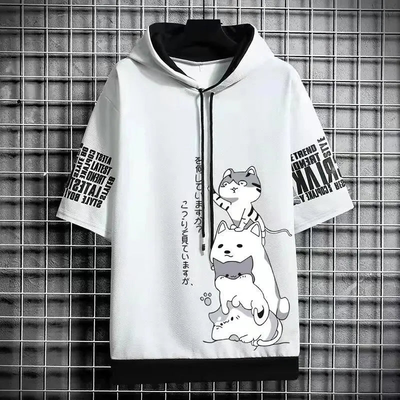 Harajuku Streetwear Print Hooded Top