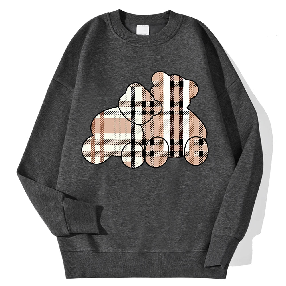 Casual Women Sweatshirts Teddy Bear Printing Sweater Shirt