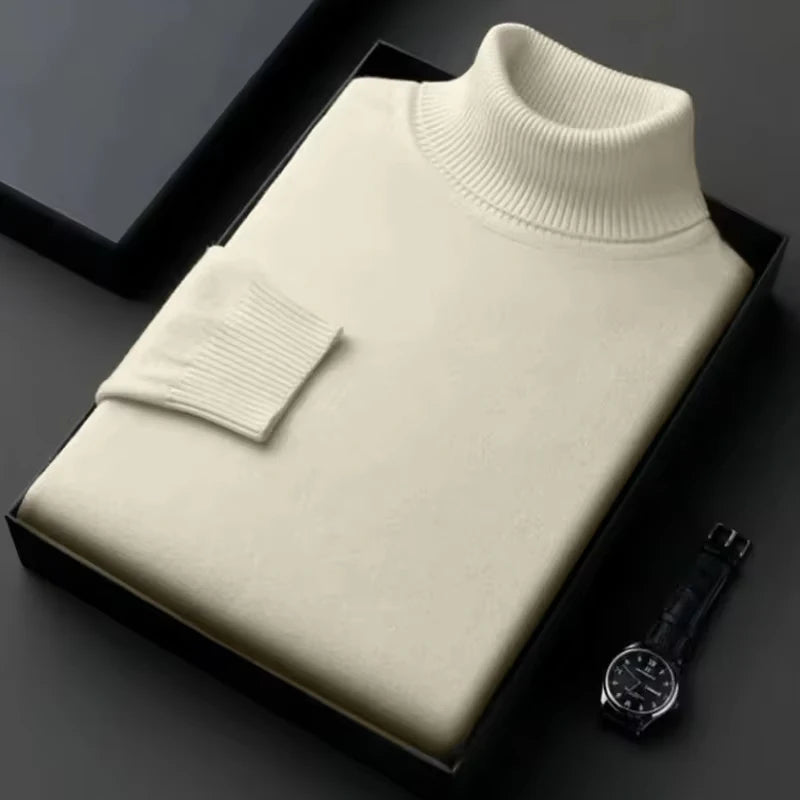 Sweatwear Mens Anti-pilling High Quality Knitted Turtleneck Sweater