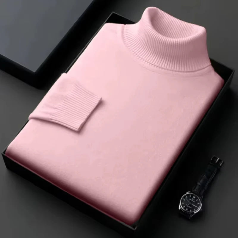 Sweatwear Mens Anti-pilling High Quality Knitted Turtleneck Sweater