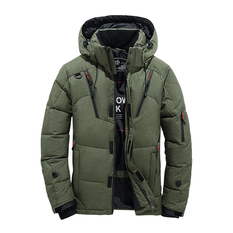 Winter Down Jacket Men White Duck Coat Windproof