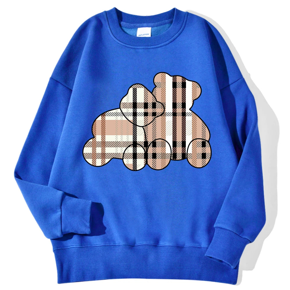 Casual Women Sweatshirts Teddy Bear Printing Sweater Shirt