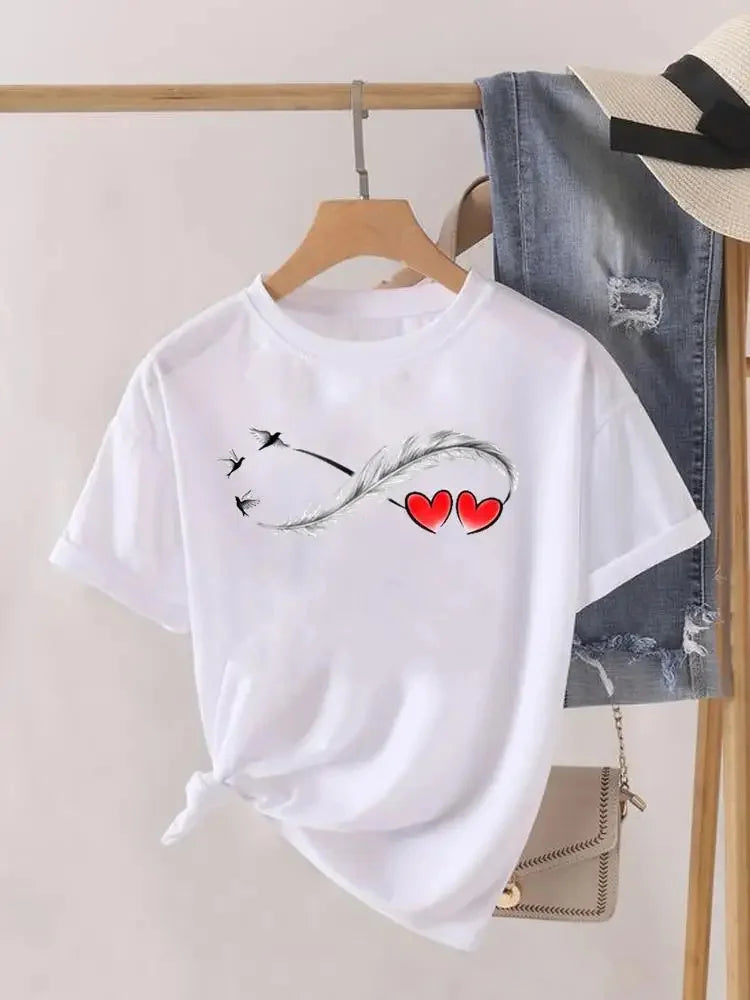 Love Heart Feather T-Shirt