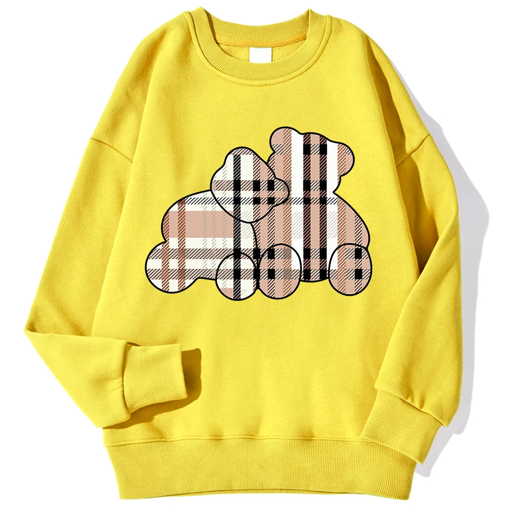 Casual Women Sweatshirts Teddy Bear Printing Sweater Shirt