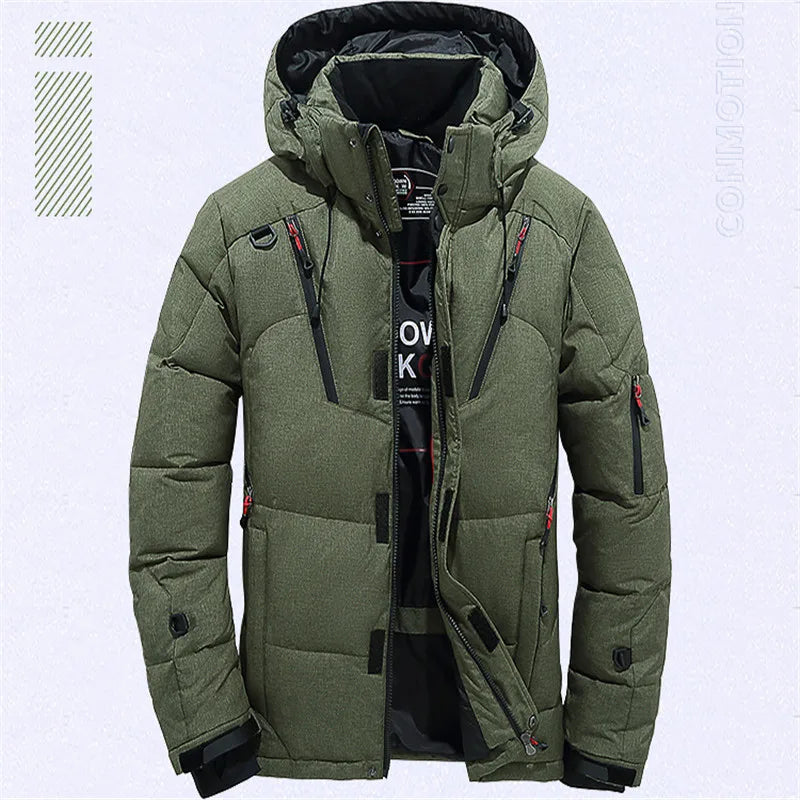 Winter Down Jacket Men White Duck Coat Windproof