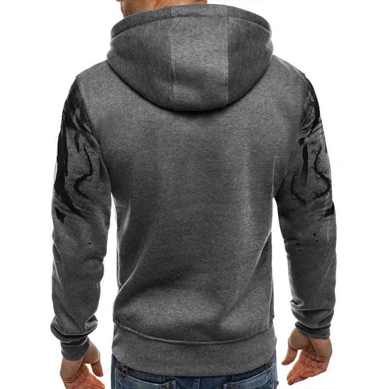 Gradient Print Men's Pullover Hooded Sweatshirt