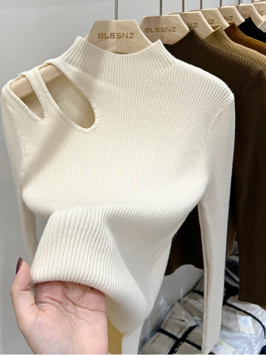 Women Sweater Ribbed Pullovers